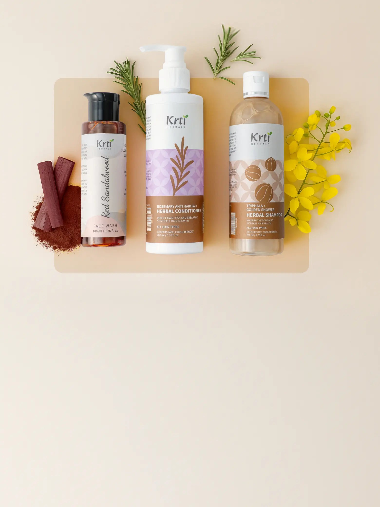 Herbal and Ayurvedic Combo Packs for skin and hair health, combining oils, gels, and shampoos