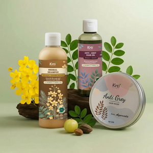 90-Day Transformation Pack  Ayurvedic Anti-Grey Hair Oil + Herbal Shampoo + Hair Mask