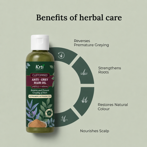 Custom Ayurvedic Anti-Grey Hair Oil for Natural Colour Restoration