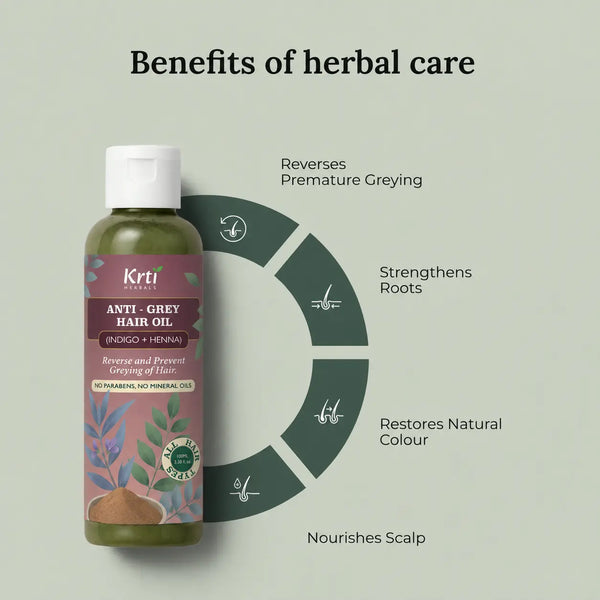 Ayurvedic Anti-Grey Hair Oil for Natural Colour Restoration
