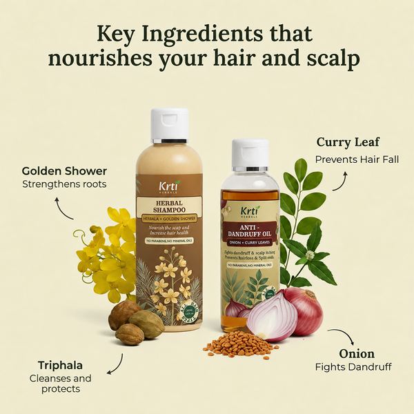 Dandruff Care Combo | Anti Dandruff Oil + Herbal Shampoo