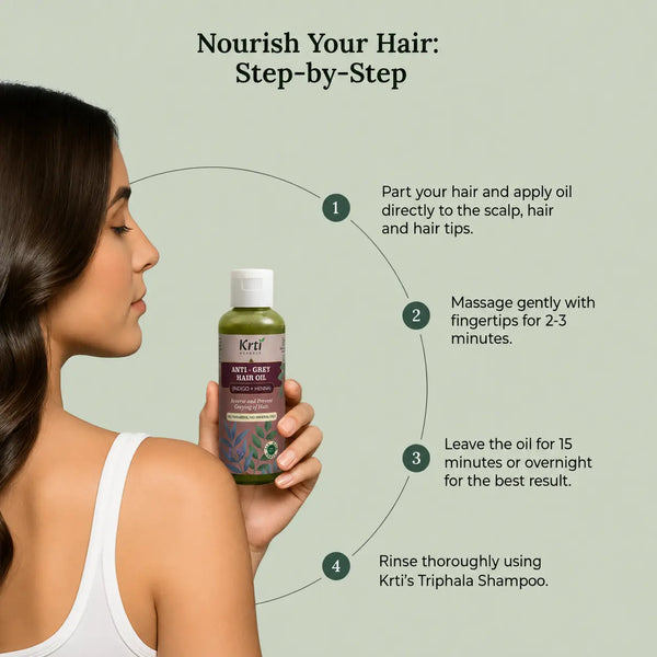 Ayurvedic Anti-Grey Hair Oil for Natural Colour Restoration
