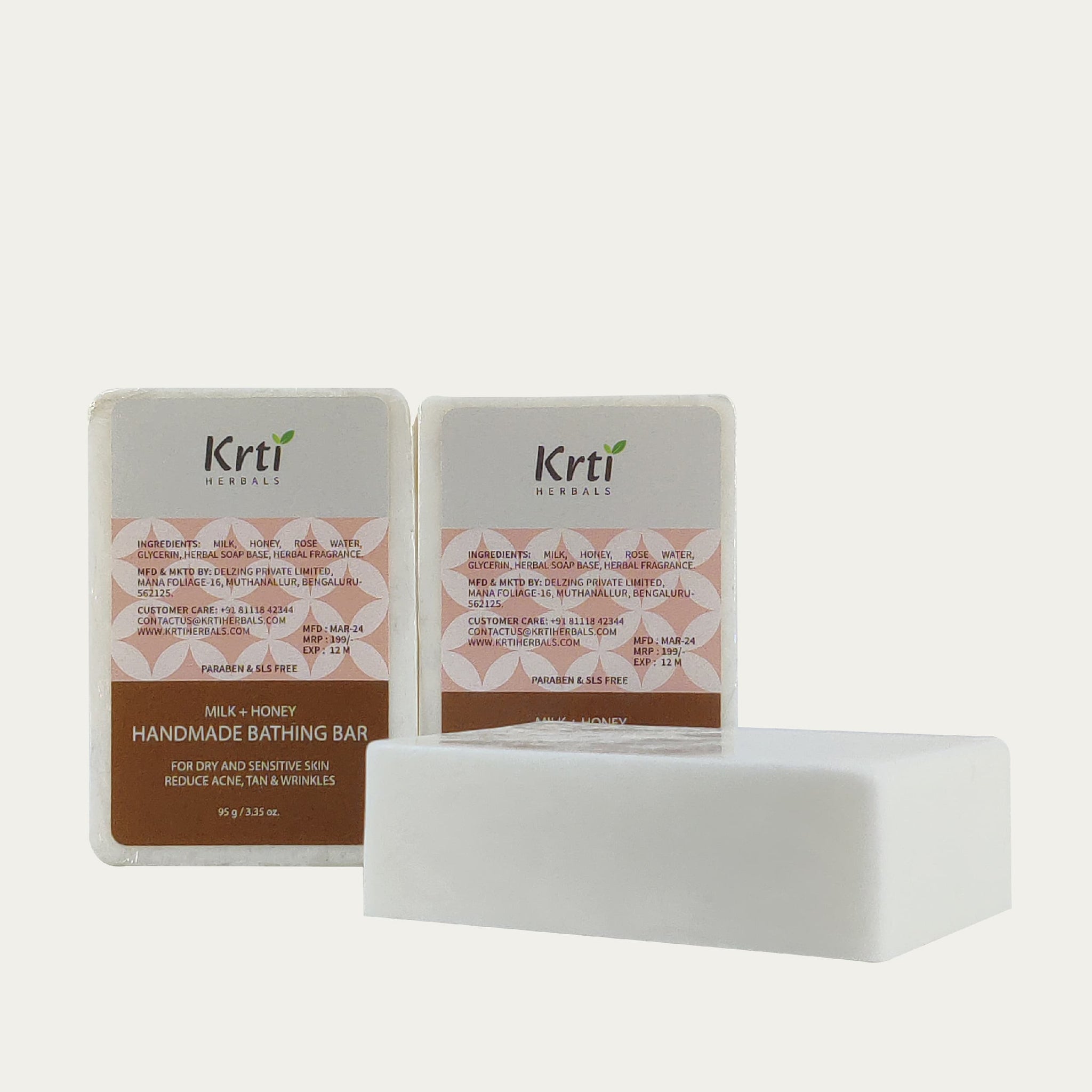 Krti Herbals Combo (Pack of 3) | Milk & Honey  Soap