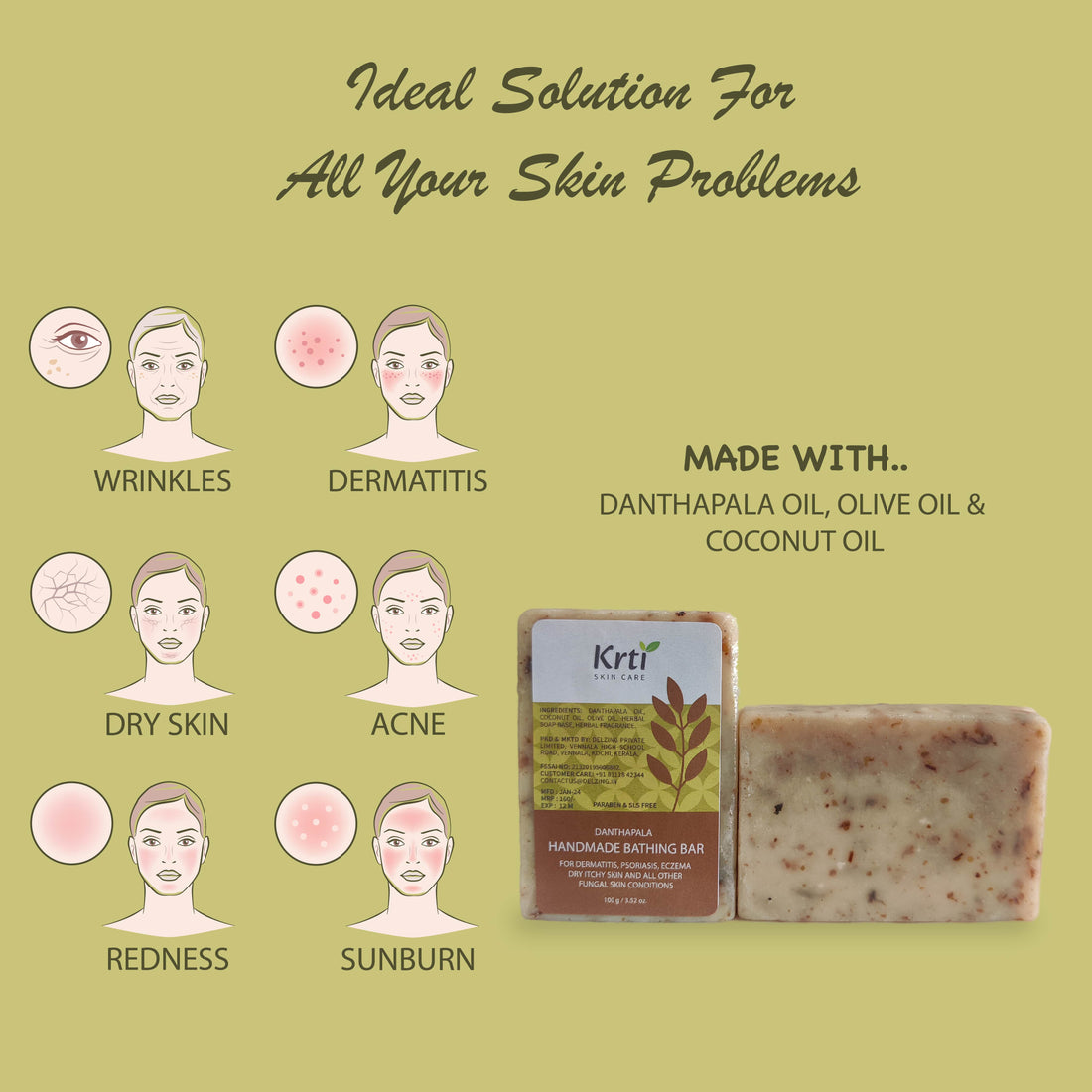 Krti Herbals Combo (Pack of 3) | Danthapala Soap