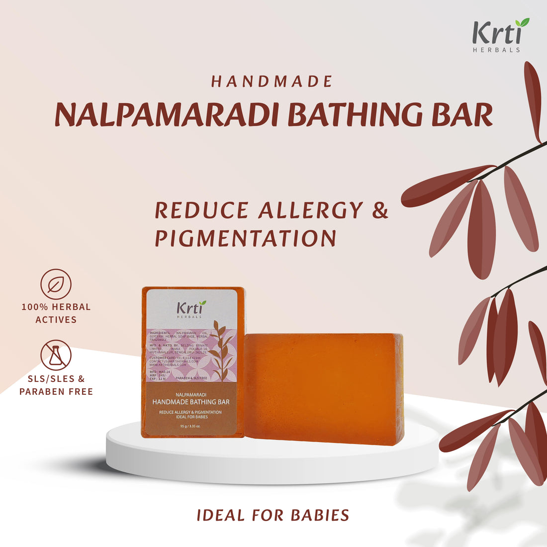 Krti Herbals Combo (Pack of 3) | Nalpamara Soap