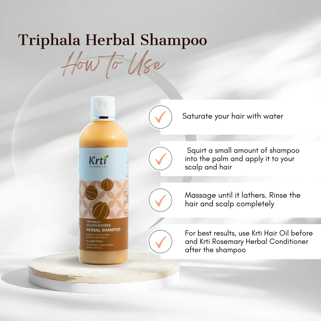 Krti Herbals Combo of 2 Pack | Anti Grey Hair Oil & Herbal Shampoo