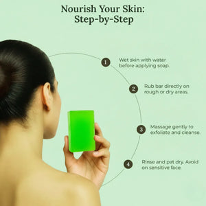 Instructions on how to use Krti Herbals Aloe Vera Handmade Bathing Bar for best results