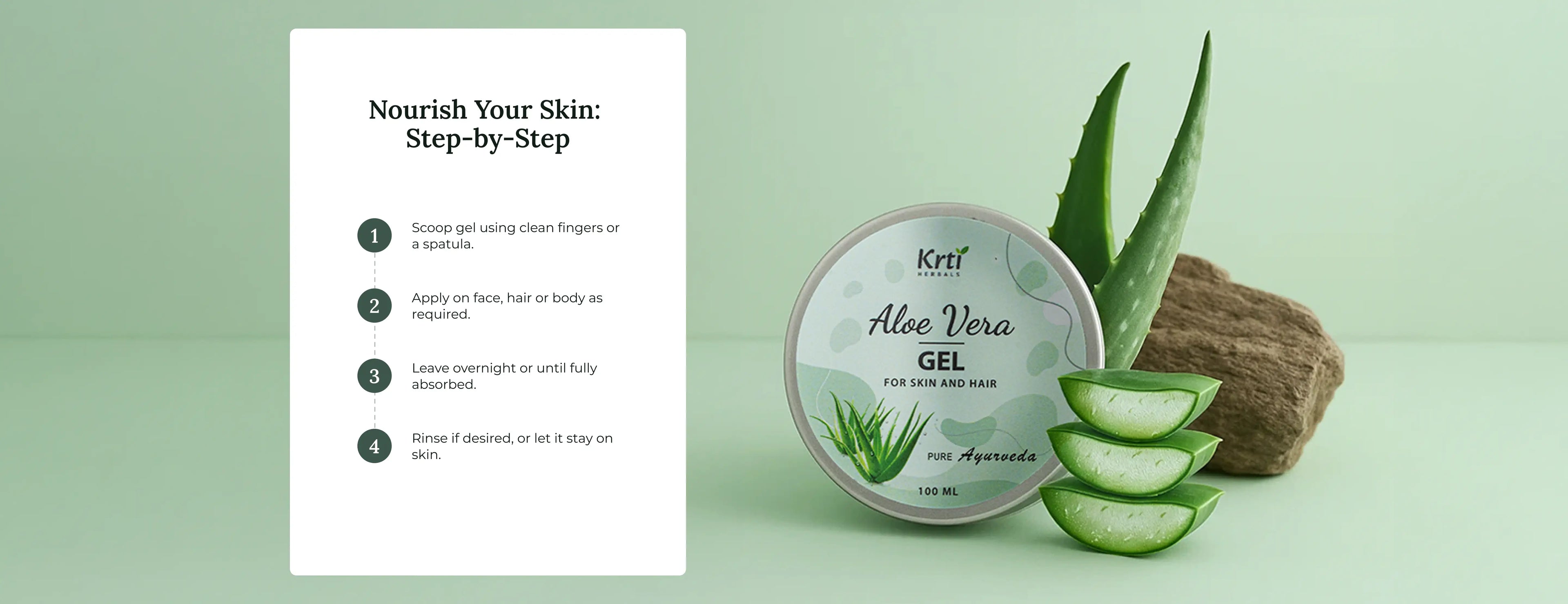 Step-by-step guide on using Krti Herbals Aloe Vera Gel for skin and hair care