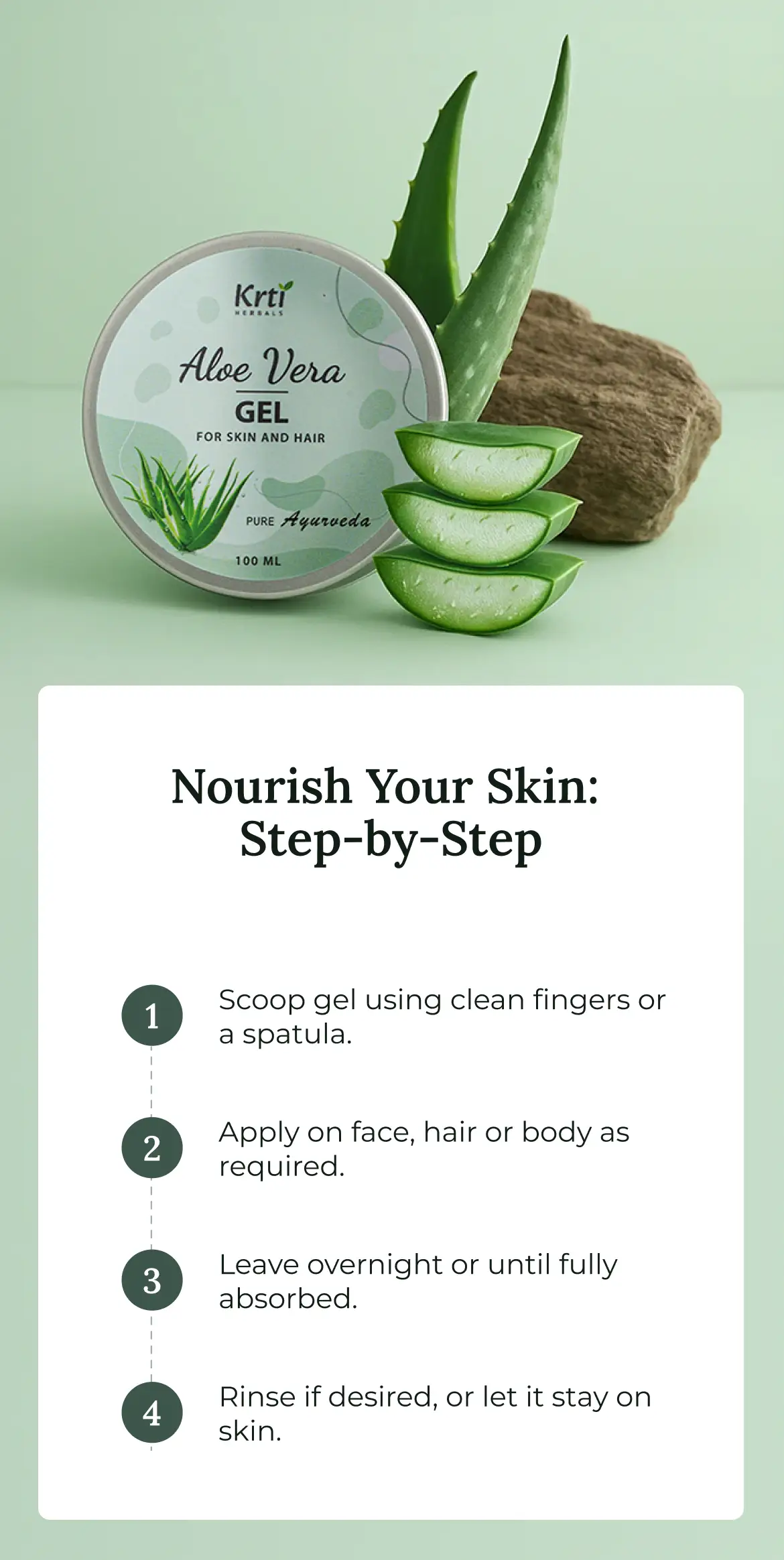 Step-by-step guide on using Krti Herbals Aloe Vera Gel for skin and hair care