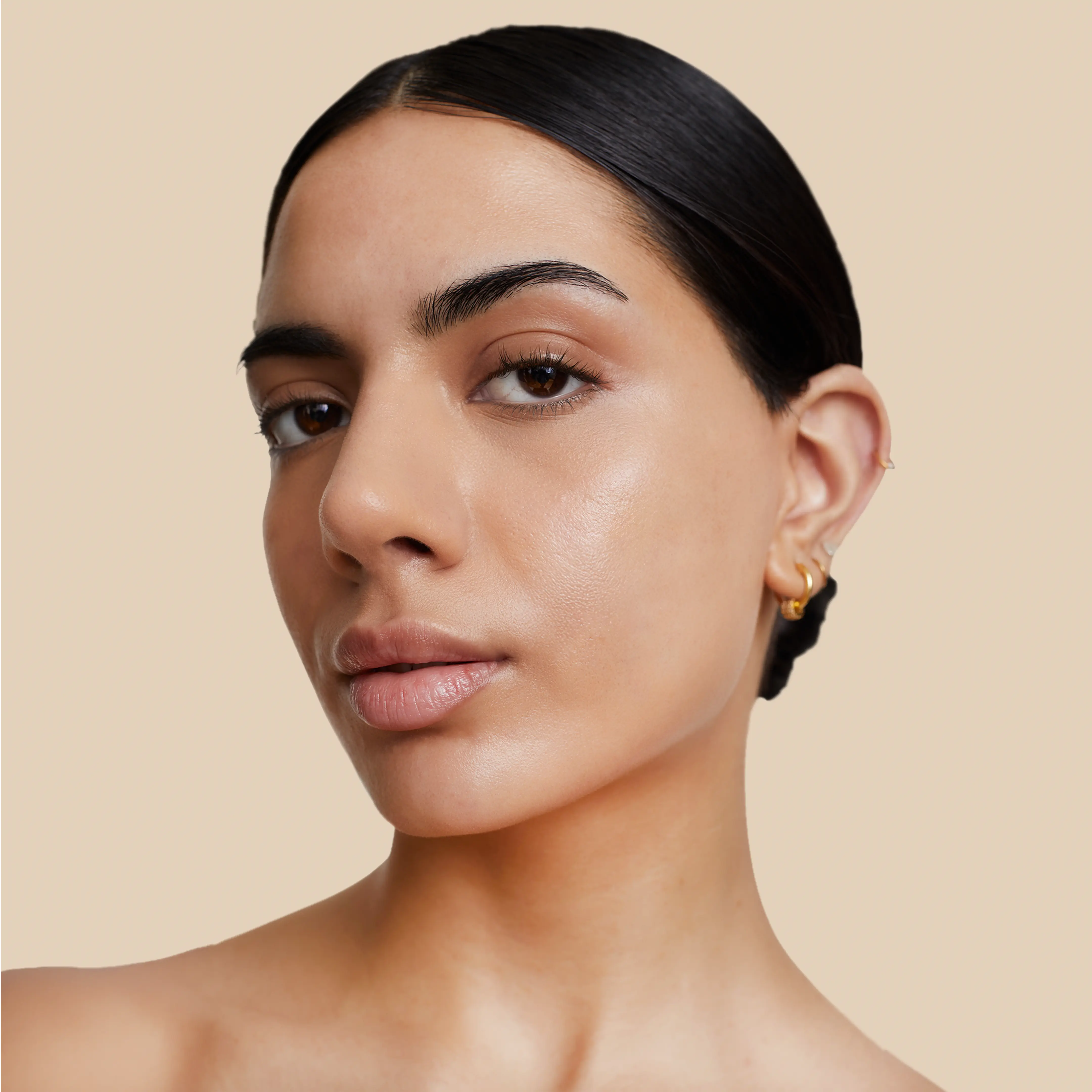 After results of using Krti Herbals anti acne cream and rose water showing smooth, and bright skin