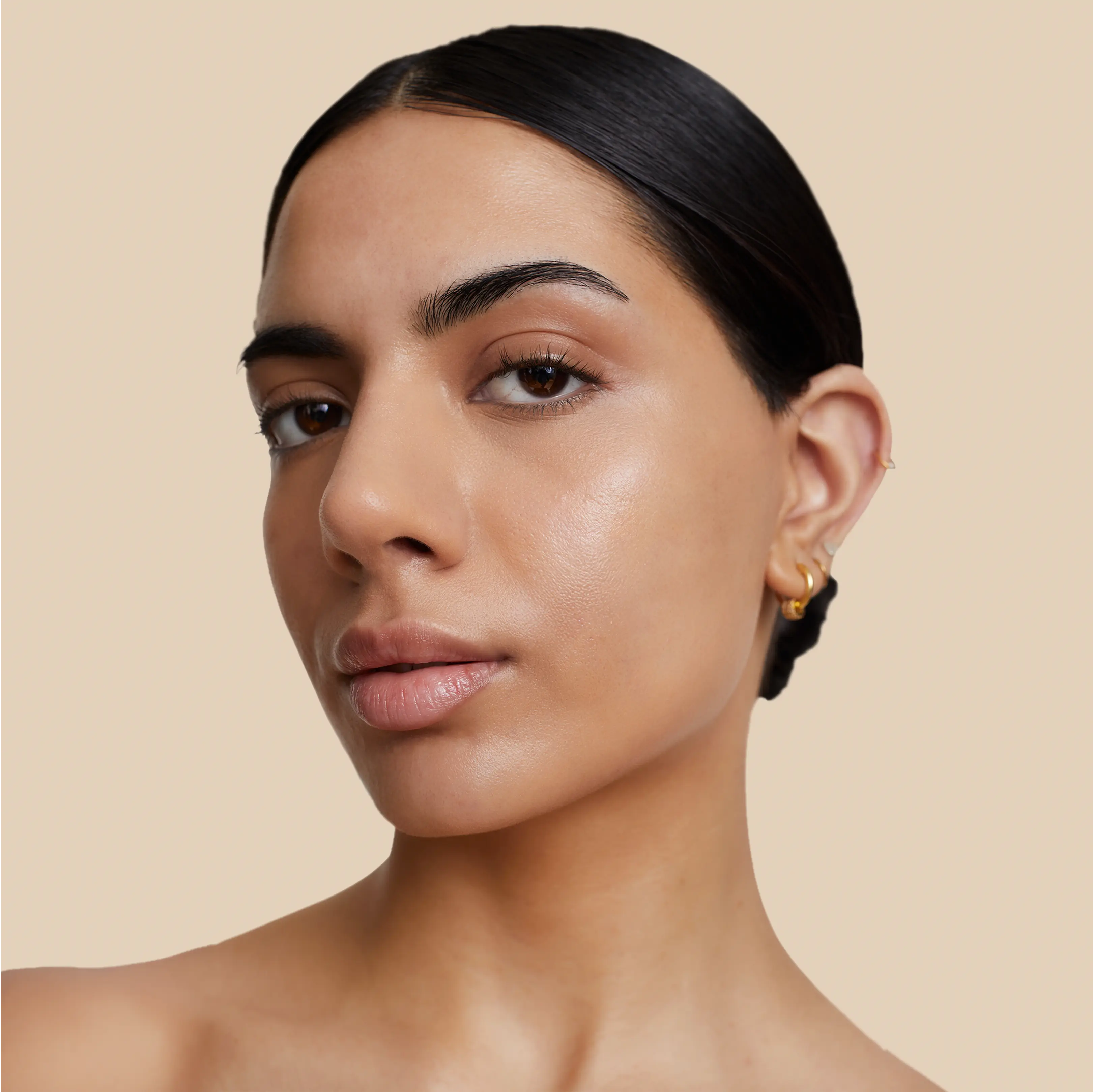 After using Krti Herbals Anti Acne Ayurvedic Face Pack showing clearer, more even-toned skin