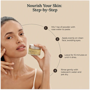 Instructions on how to apply Krti Herbals Anti Acne Ayurvedic Face Pack for the best results