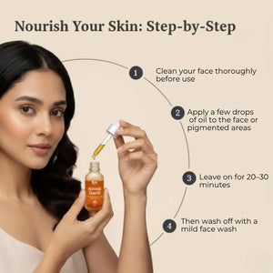 Instructions on how to use Krti Herbals Ayurvedic Glow Oil for best results

