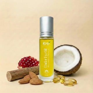 Front view of Krti Herbals Under Eye Correcting Roll-On showing packaging and label clearly
