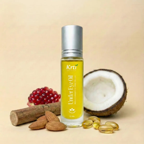 Front view of Krti Herbals Under Eye Correcting Roll-On showing packaging and label clearly