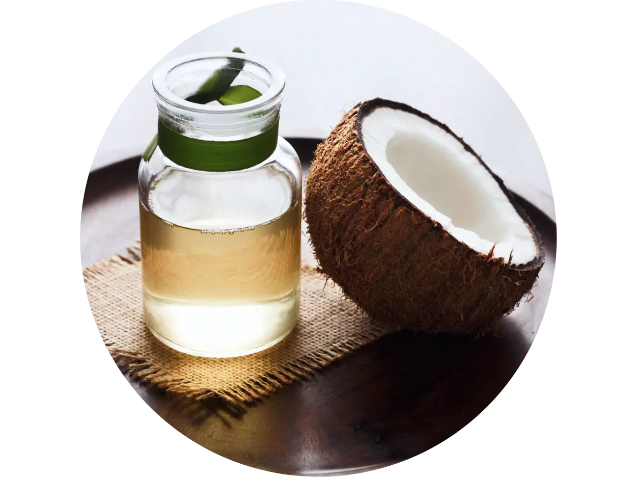 Coconut Oil used in Krti Herbals No Marks Cream, known for softening skin, restoring moisture, and improving elasticity