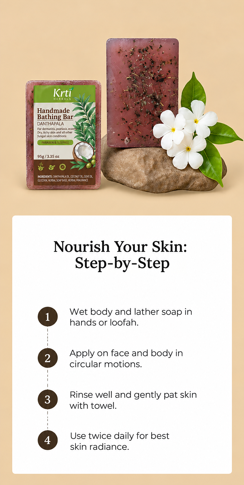  Step-by-step guide on using Krti Herbals Danthapala Handmade Bathing Bar for the best results
