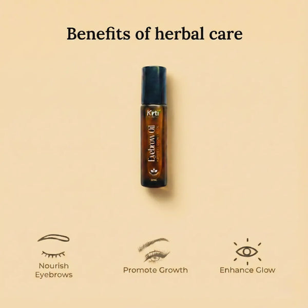 Benefits of Krti Eyebrow Growth Oil Roll-On for skin nourishing and moisturizing.
