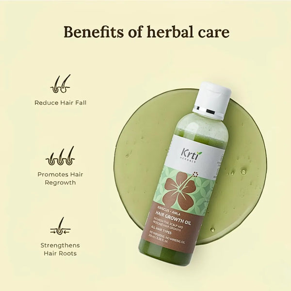 Key benefits of Krti Herbals Hair Growth Oil – reduce hair fall, promote hair growth
