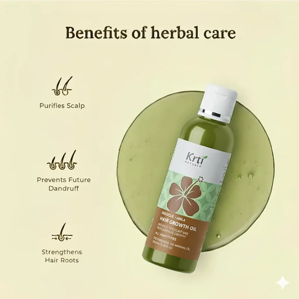 Key benefits of Krti Herbals Hair Growth Oil – reduce hair fall, promote hair growth