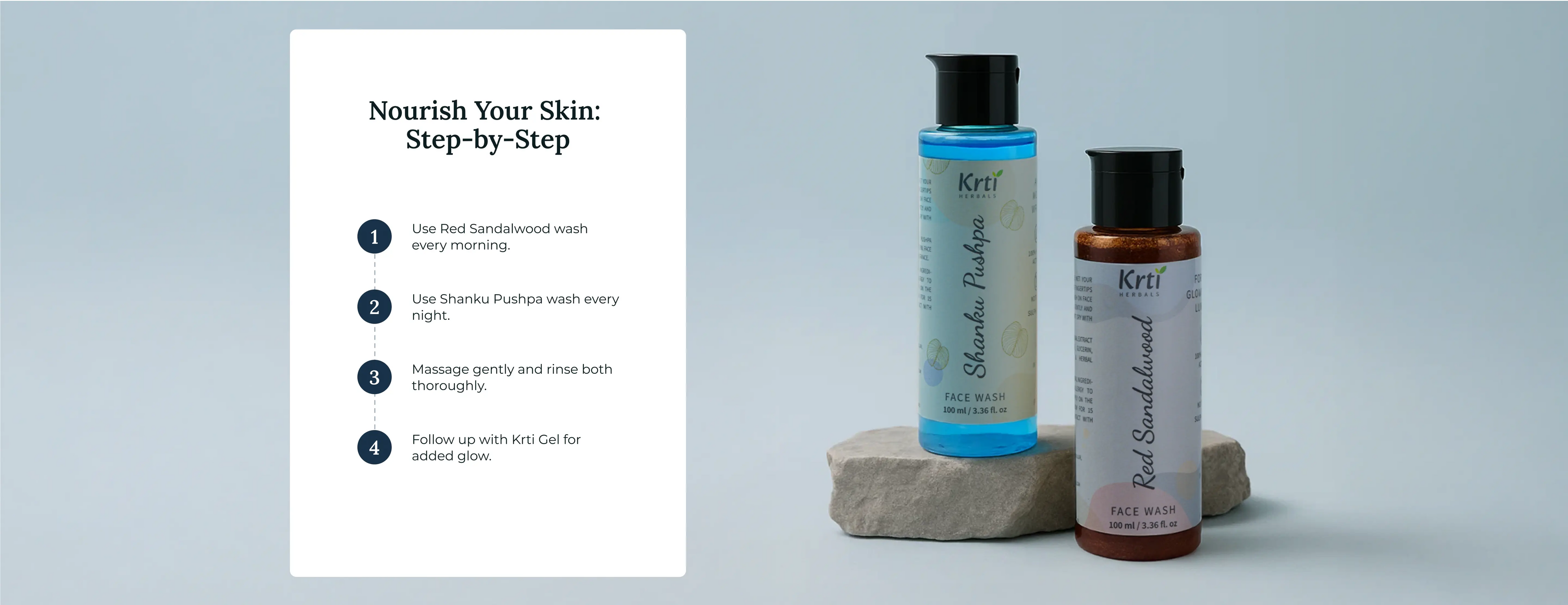 AM–PM routine – Red Sandalwood for morning glow and Shanku Pushpa for night repair