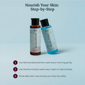 AM–PM routine – Red Sandalwood for morning glow and Shanku Pushpa for night repair