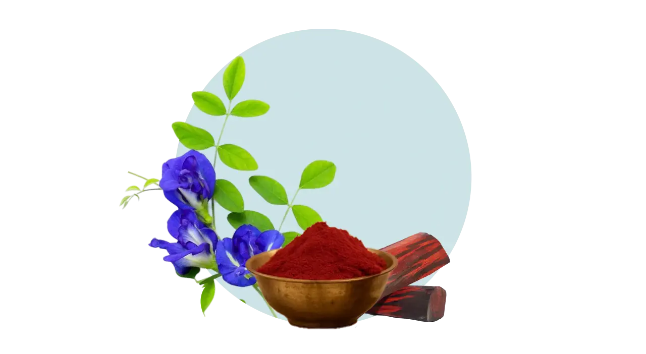 Red Sandalwood and Shanku Pushpa – brighten skin, reduce blemishes, and fight aging signs