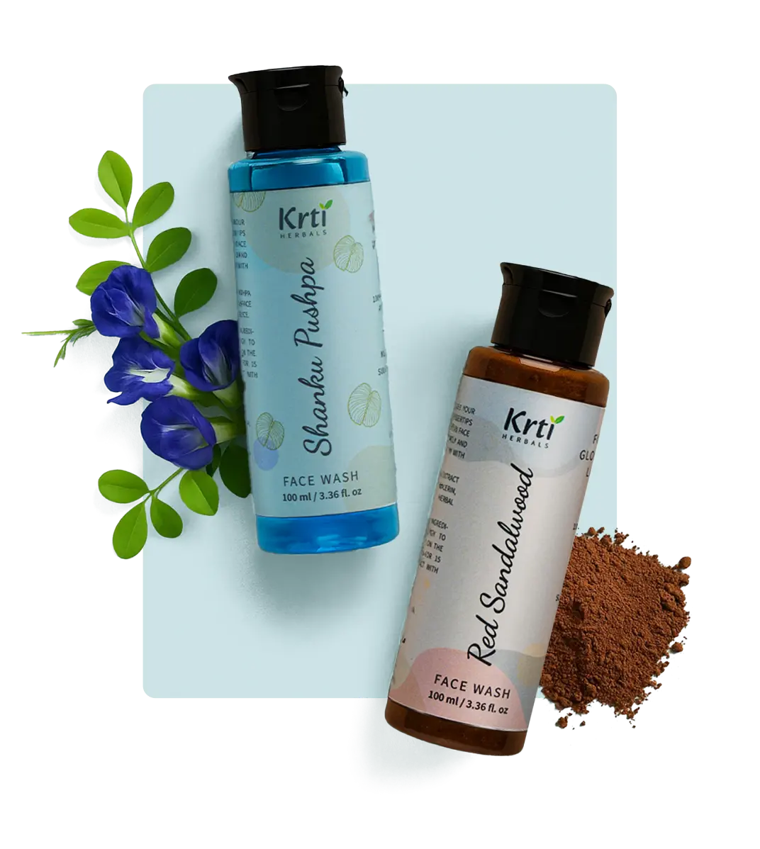 Red Sandalwood Face Wash – enhances glow, improves skin tone, and reduces blemishes naturally
