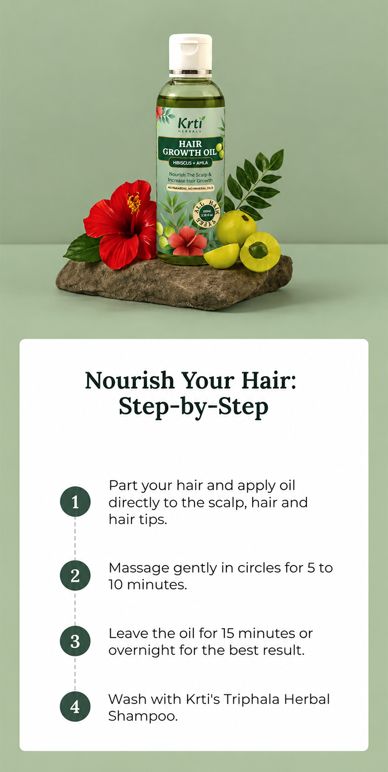  Instructions on how to apply Krti Herbals Hair Growth Oil for best results