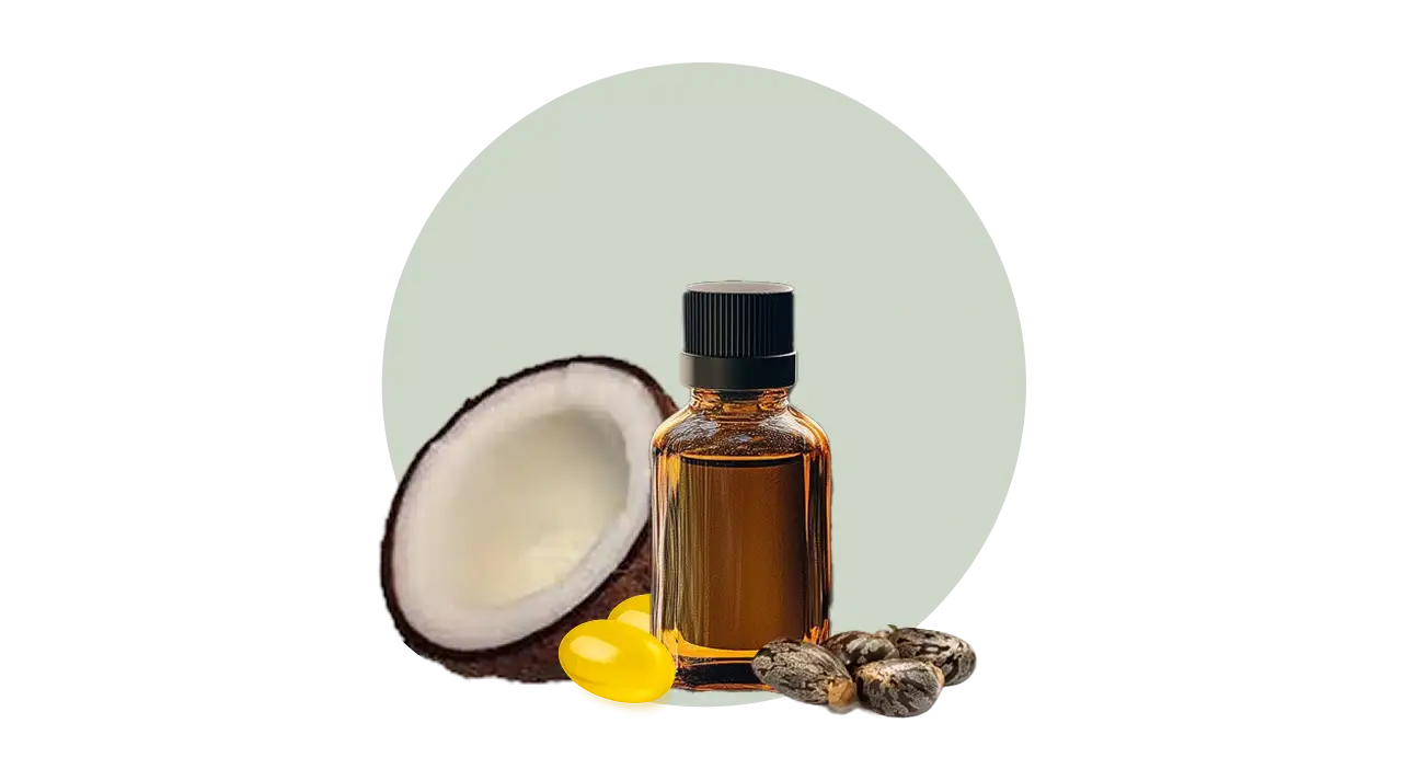 Coconut Oil, Tea Tree, and herbal cleanser base – nourish strands and maintain scalp oils