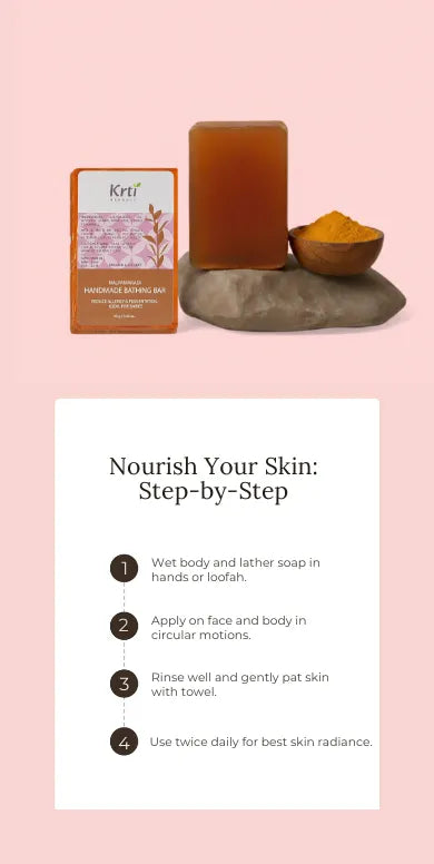 Step-by-step guide on using Krti Herbals Nalpamara Handmade Bathing Bar for the best results
