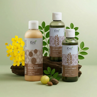 90-Day Transformation Pack - 2× Ayurvedic Anti-Grey Hair Oil + Triphala Herbal Shampoo