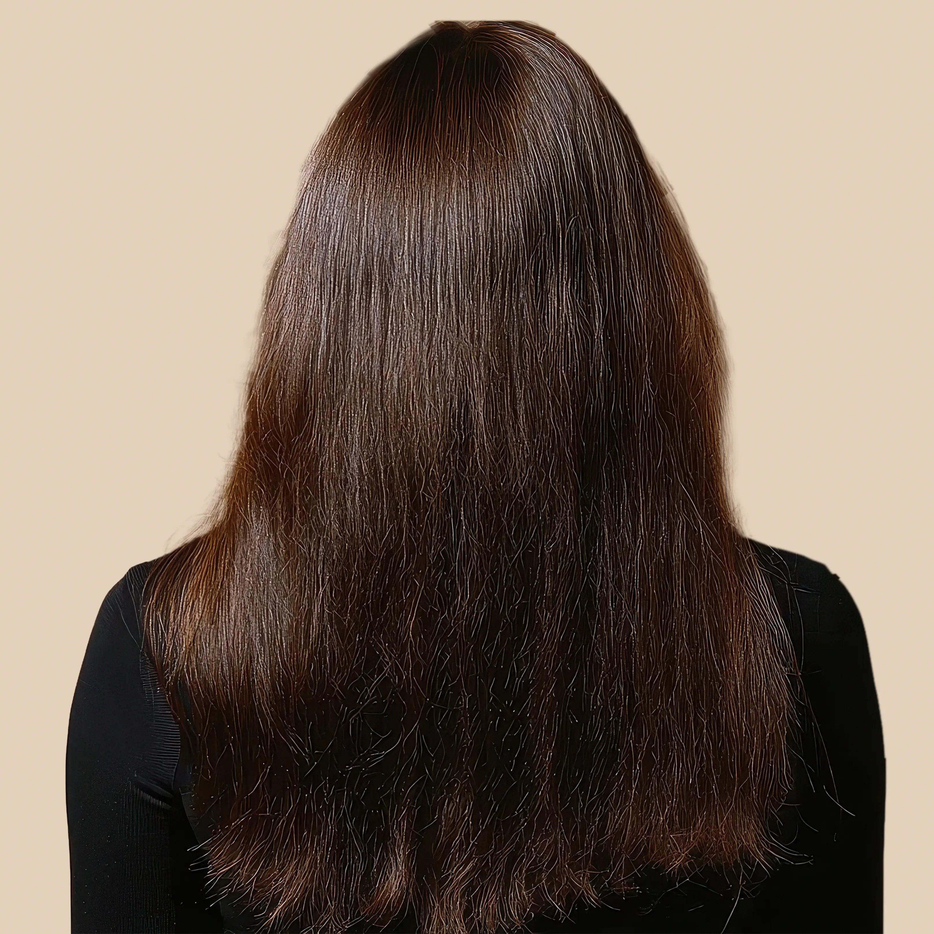 After results of using Krti Herbals Triphala Herbal Shampoo showing shiny, stronger hair