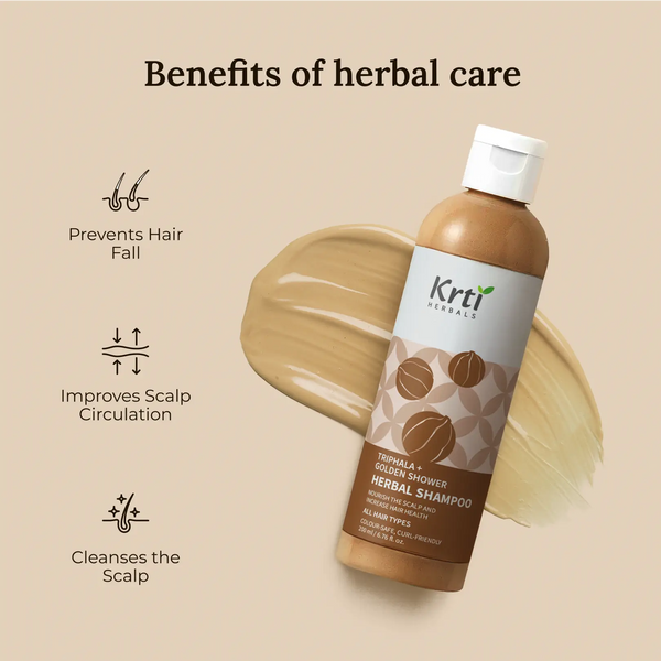 Benefits of Herbal Shampoo – reduces hair fall, balances scalp, and strengthens roots