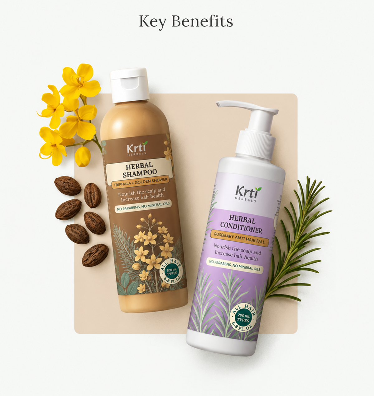 Benefits of Rosemary Conditioner – softens hair, reduces frizz, and restores natural shine