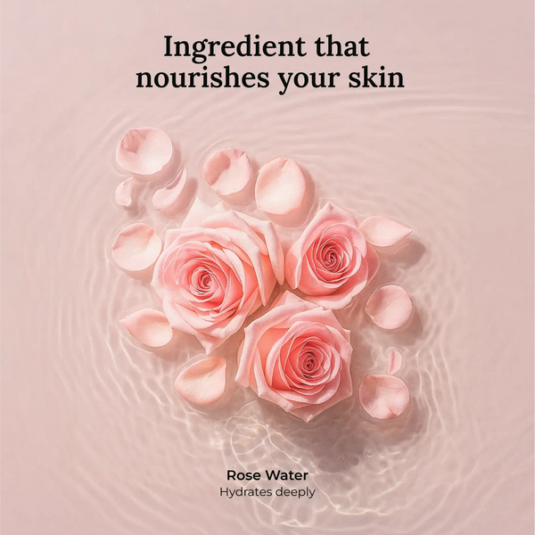 Single ingredient visual – Rose Water – tones, hydrates, and calms irritated skin
