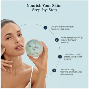 Instructions on how to apply Krti Herbals Shanku Pushpa gel for the best results