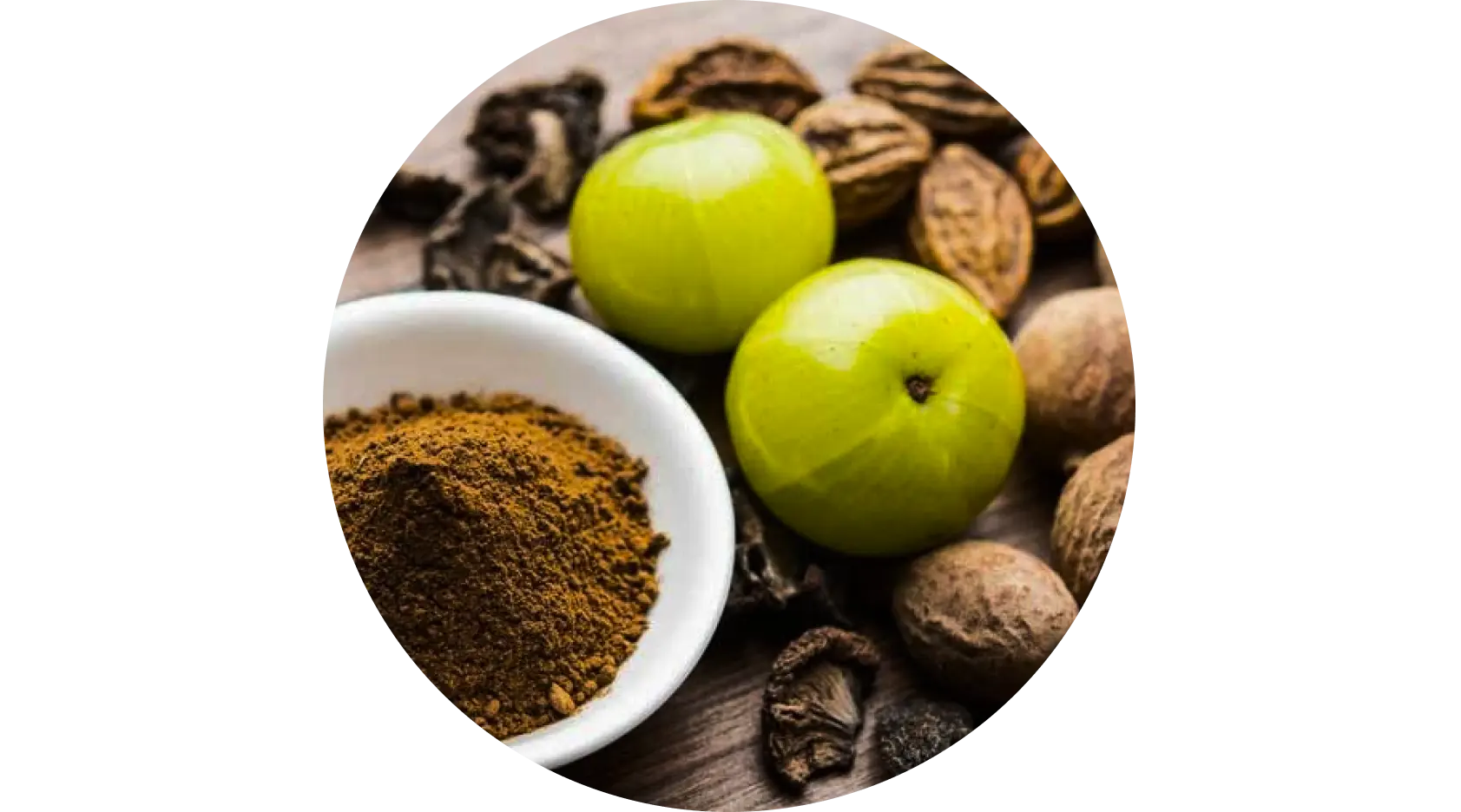 Triphala used in Krti Herbals Triphala Herbal Shampoo, known for detoxifying and nourishing the scalp